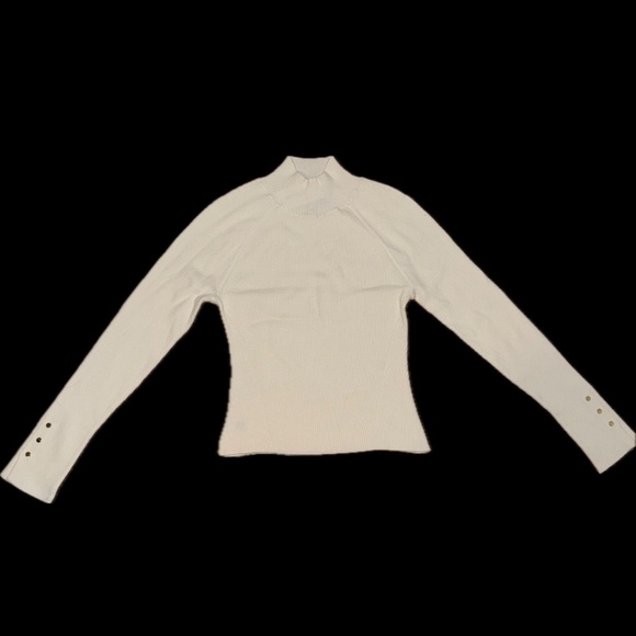 Derek Lam 10 Crosby Kassandra Rib-Knit Button-Cuff Sweater – Ivory – NWT - Picture 7 of 7